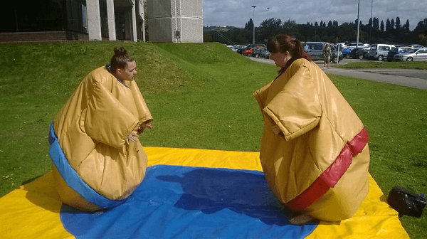 sumo suit wrestling - MarketMakers Family Fun Day August 2014