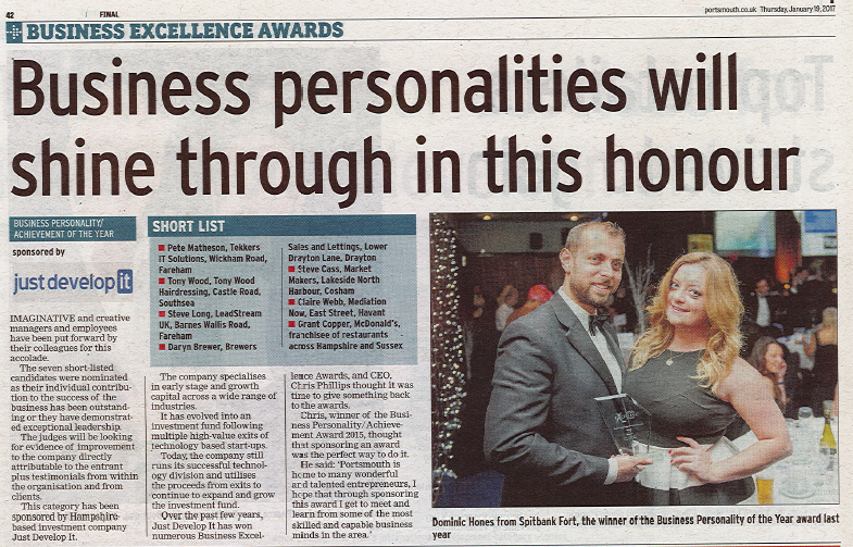 personality steve - Don’t miss us at the Business Excellence Awards 2017!